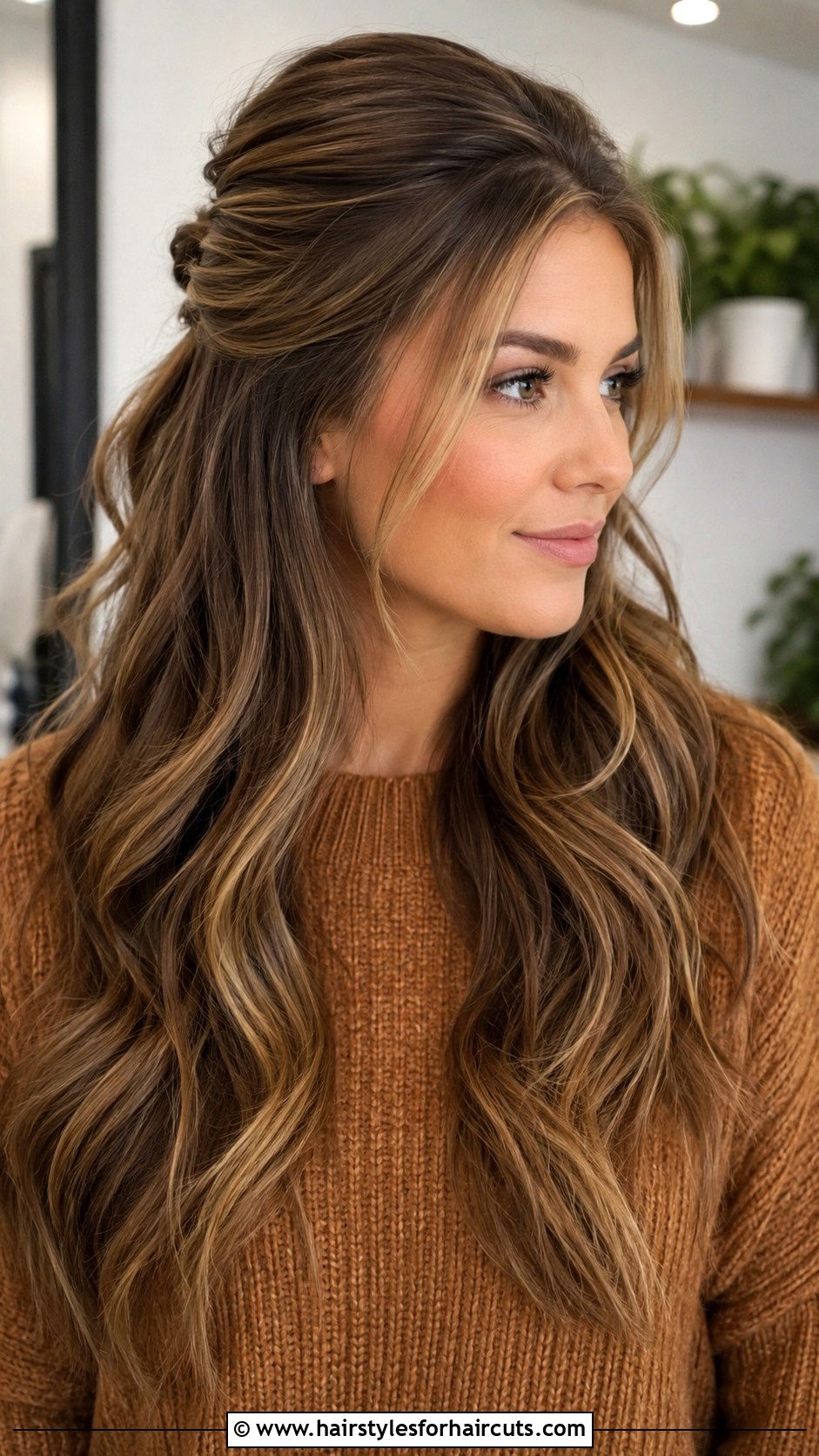 Half Up Half Down Blowout - 25 blow dry hairstyles for medium hair - 25 blow dry hairstyles for medium hair