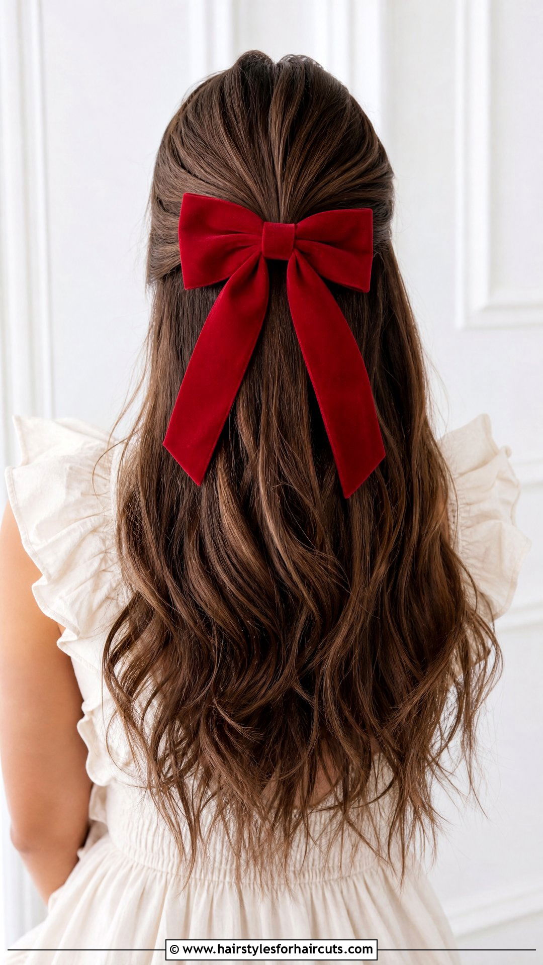 Half Up Half Down Bow Hairstyle - 25 1980s hairstyles for long hair - 25 1980s hairstyles for long hair