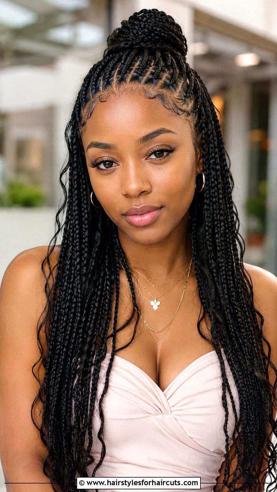 Half Up Half Down Braids - 25 black hair hairstyles for women - 25 black hair hairstyles for women