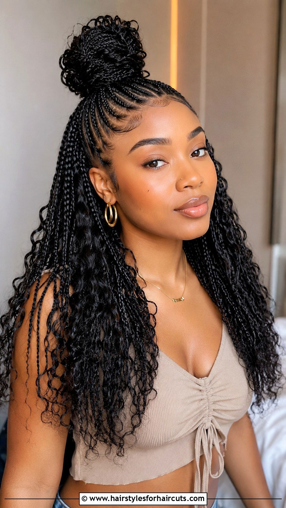 Half Up Half Down Braids - 25 black hairstyles - 25 black hairstyles