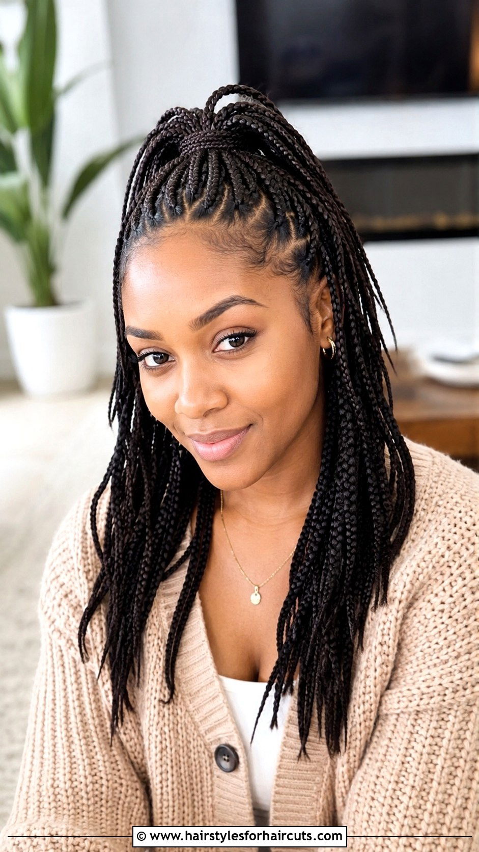 Half Up Half Down Braids - 25 braiding winter hairstyles for black hair - 25 braiding winter hairstyles for black hair