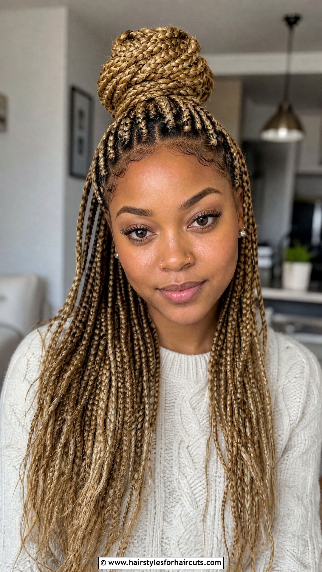 Half Up Half Down Braids - 25 winter braid hairstyles for black hair - 25 winter braid hairstyles for black hair
