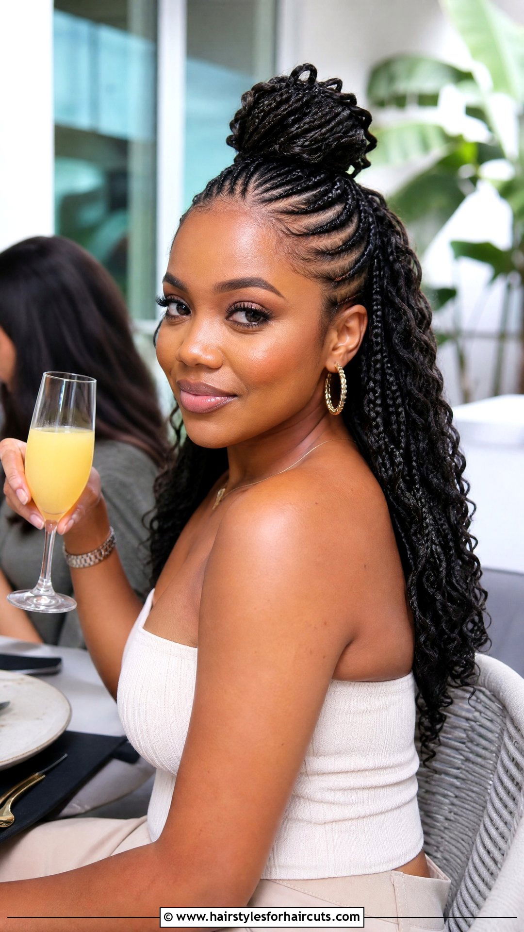 Half Up Half Down Cornrow Updo - 25 cornrow updo hairstyles for black hair - 25 cornrow updo hairstyles for black hair