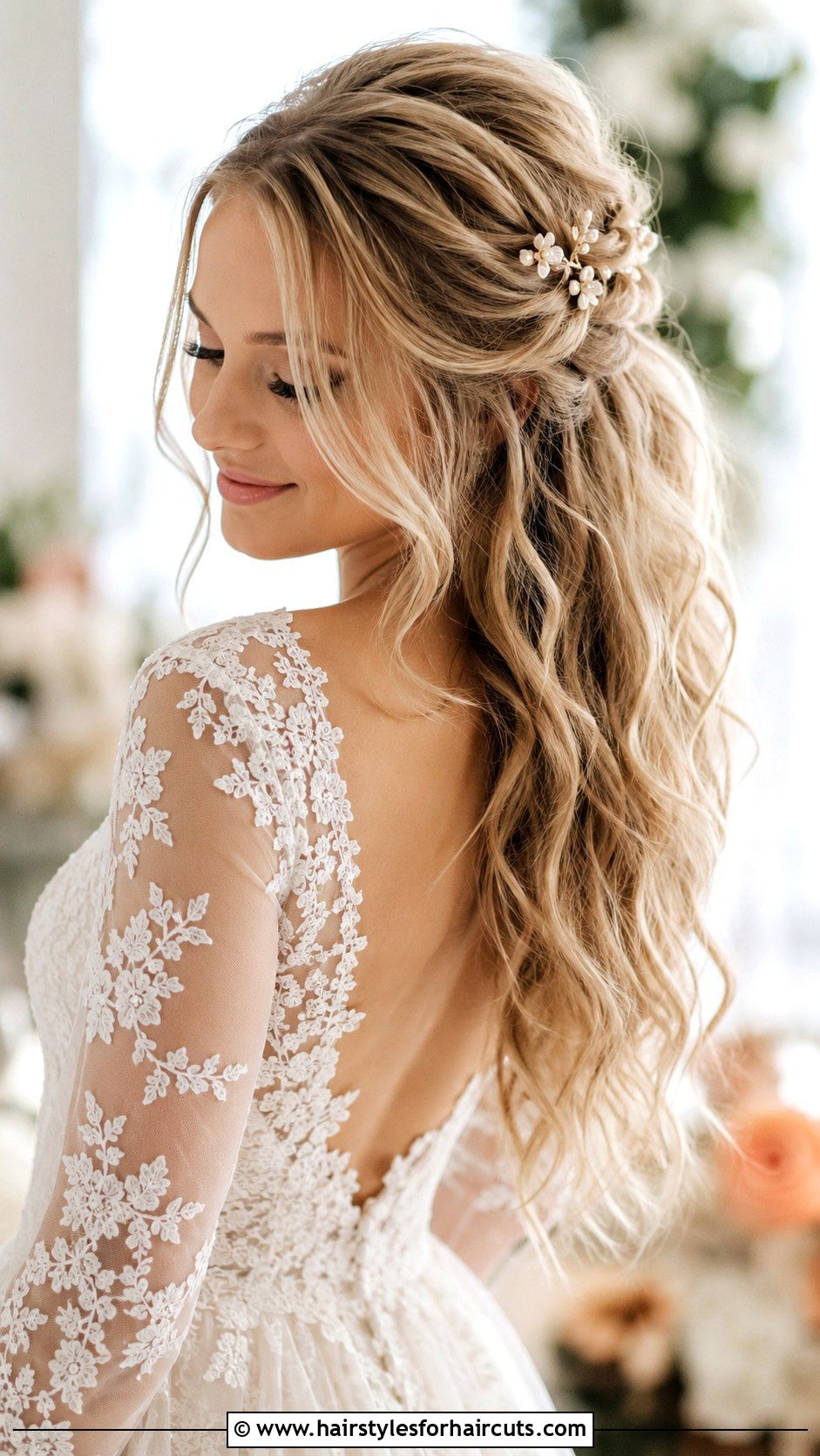 Half Up Half Down Crimped Hair - 25 crimping hairstyles for wedding - 25 crimping hairstyles for wedding