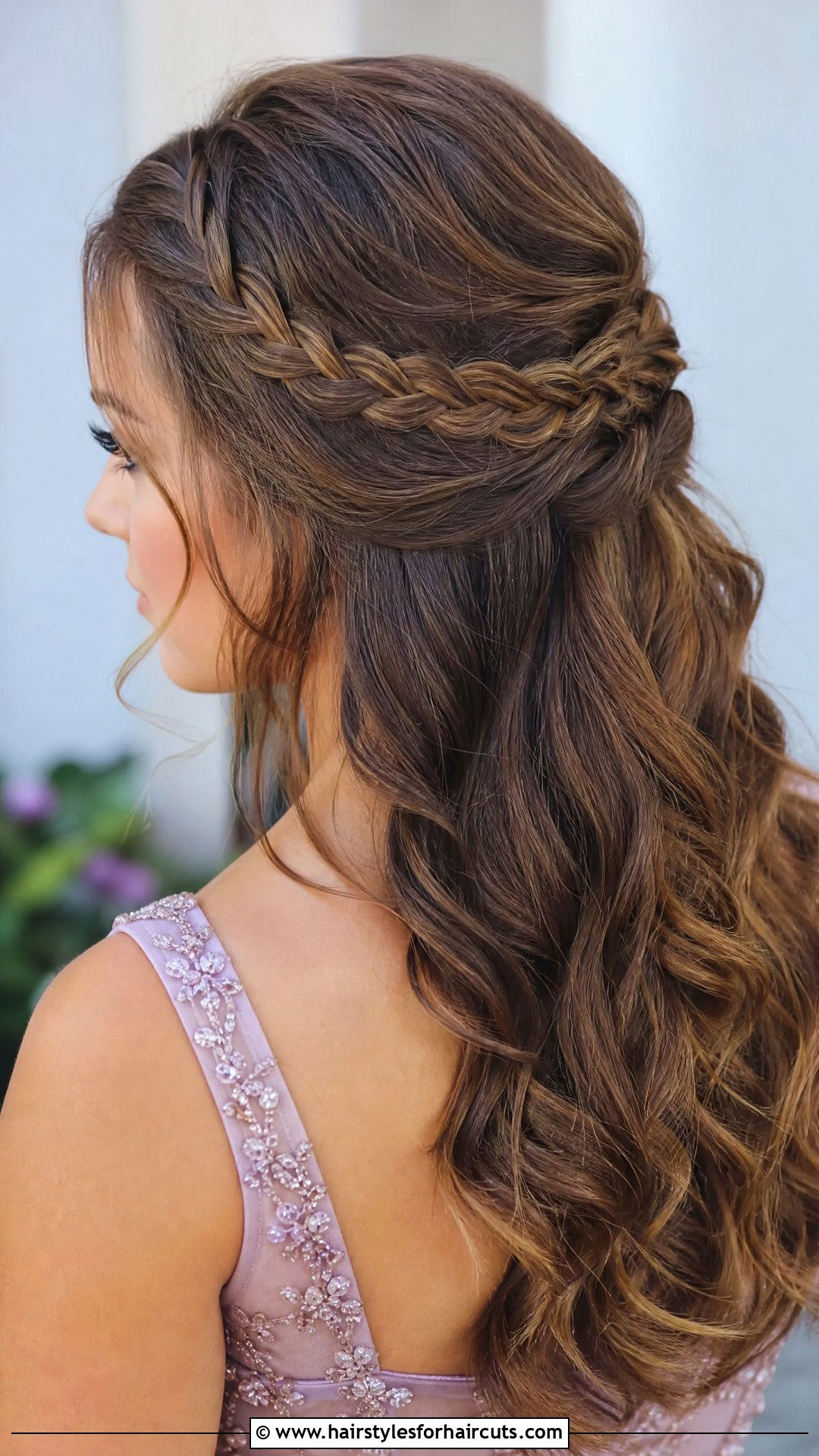 Half Up Half Down Crown Braid - 25 pageant hairstyles for short hair - 25 pageant hairstyles for short hair