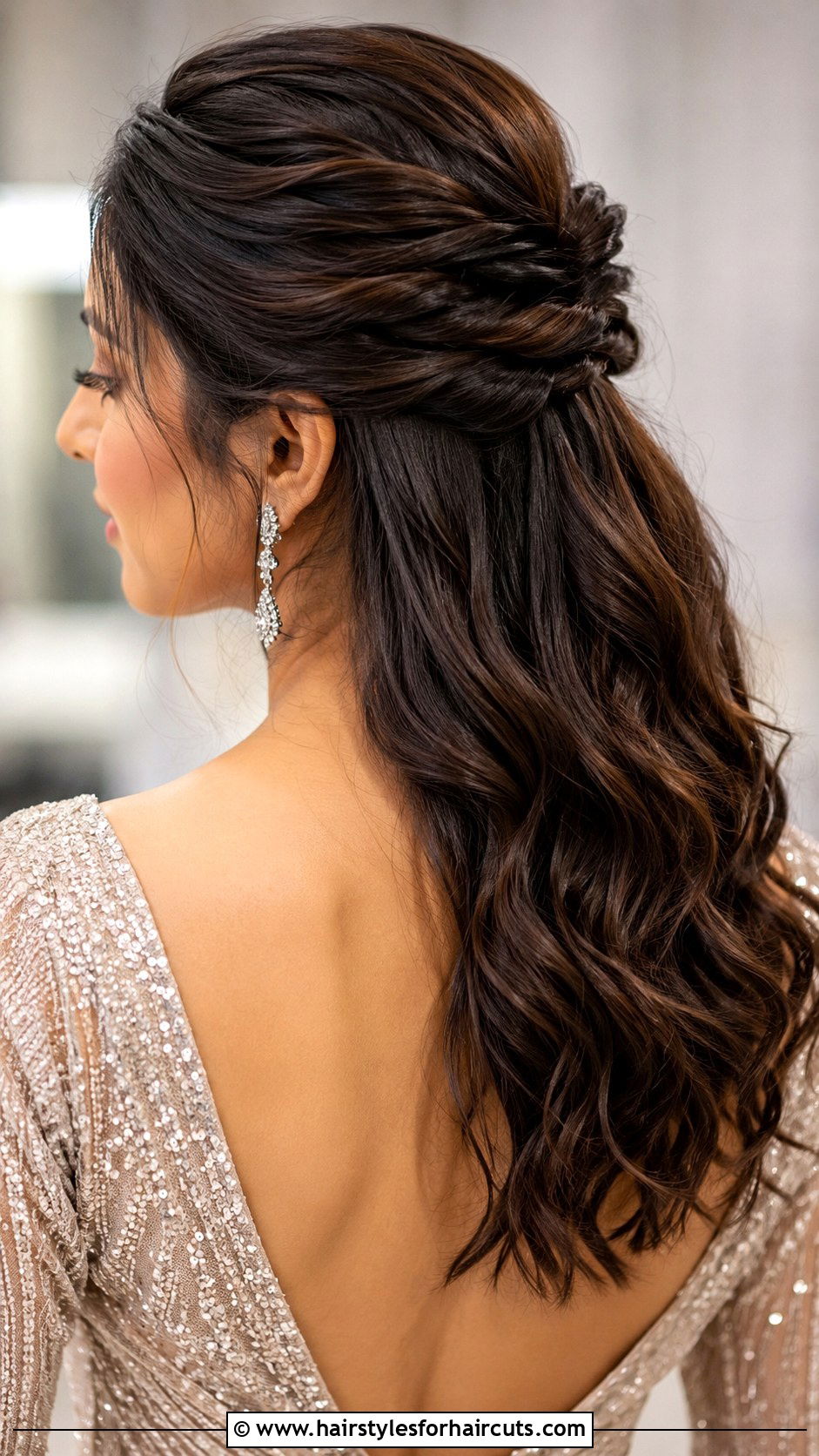 Half Up Half Down Curls - 25 hairstyles for homecoming medium hair - 25 hairstyles for homecoming medium hair