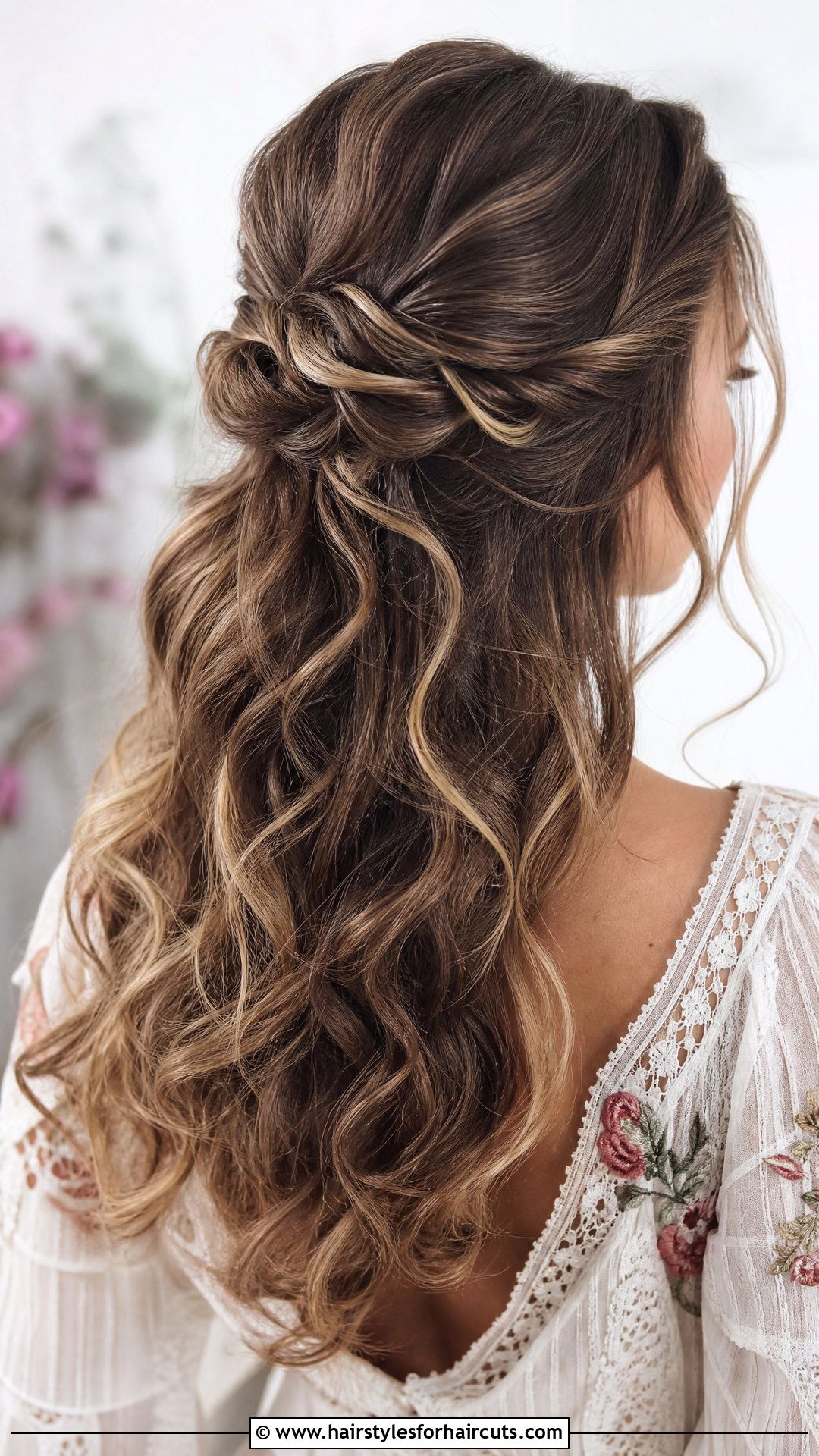 Half Up Half Down Curls - 25 updo hairstyles for asian hair - 25 updo hairstyles for asian hair