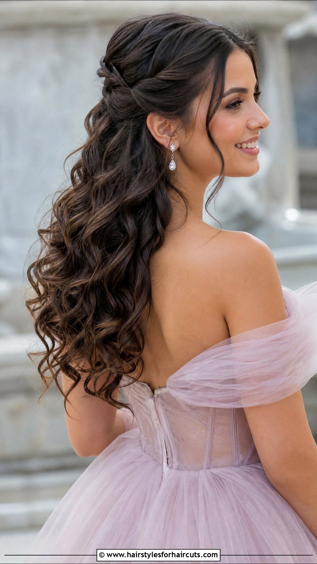 Half Up Half Down Curls - 25 wedding haircuts - 25 wedding haircuts