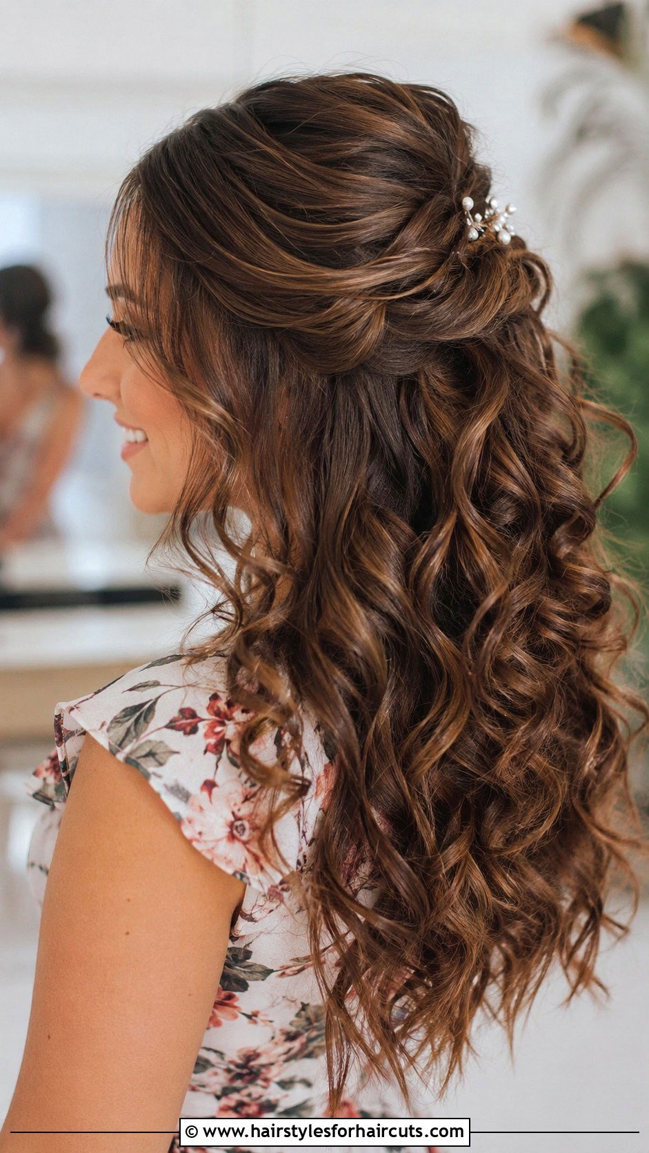 Half Up Half Down Curls - 25 clip in hair extension hairstyles - 25 clip in hair extension hairstyles