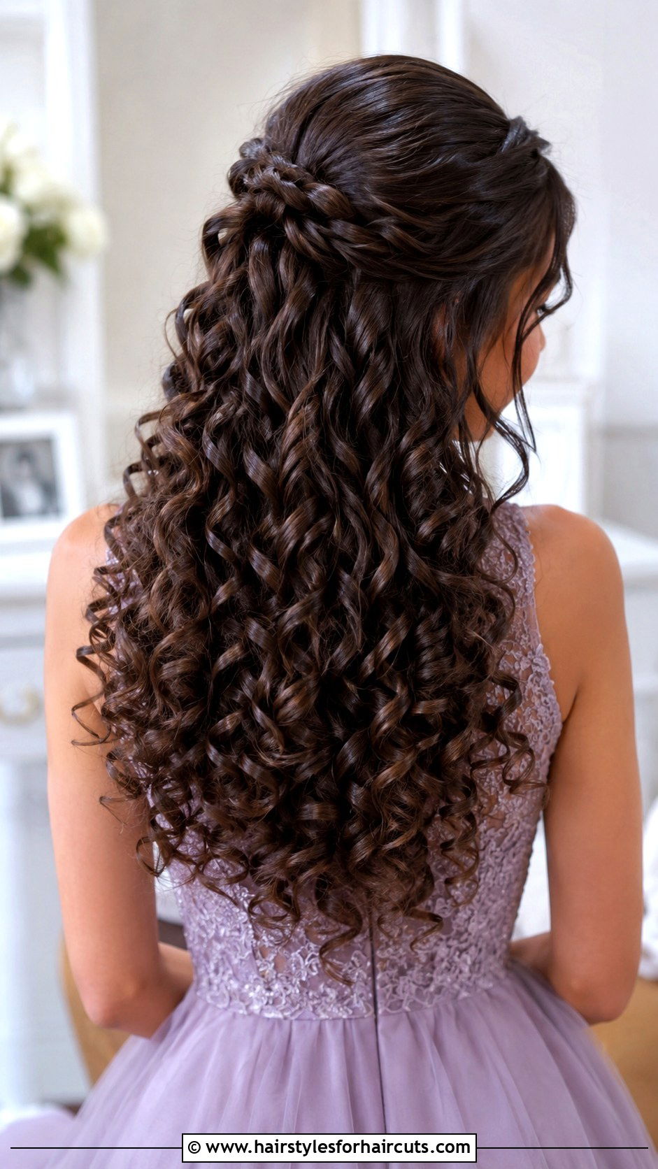 Half Up Half Down Curls - 25 dance hairstyles - 25 dance hairstyles