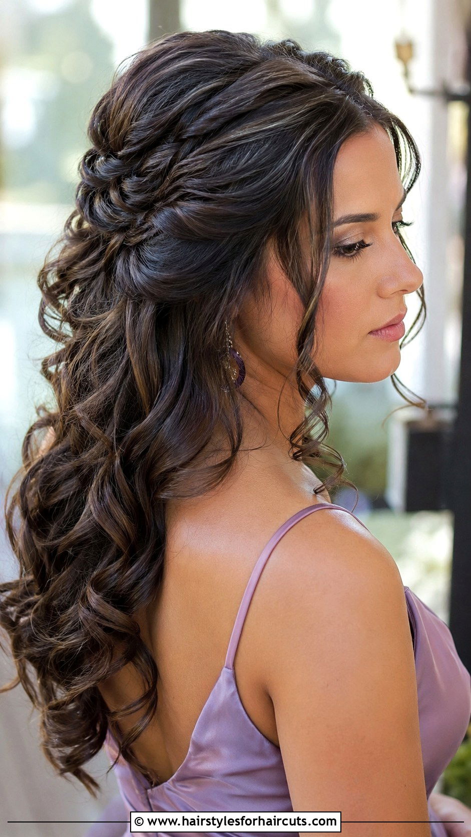 Half Up Half Down Curls - 25 dressy hairstyles for shoulder length hair - 25 dressy hairstyles for shoulder length hair