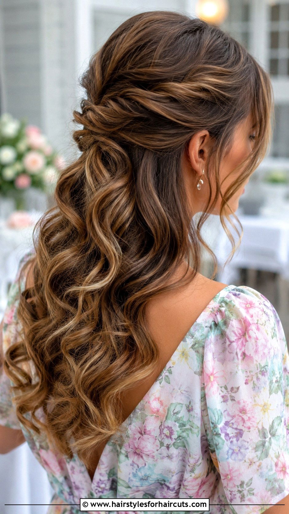 Half Up Half Down Curls - 25 engagement hairstyles for long hair - 25 engagement hairstyles for long hair