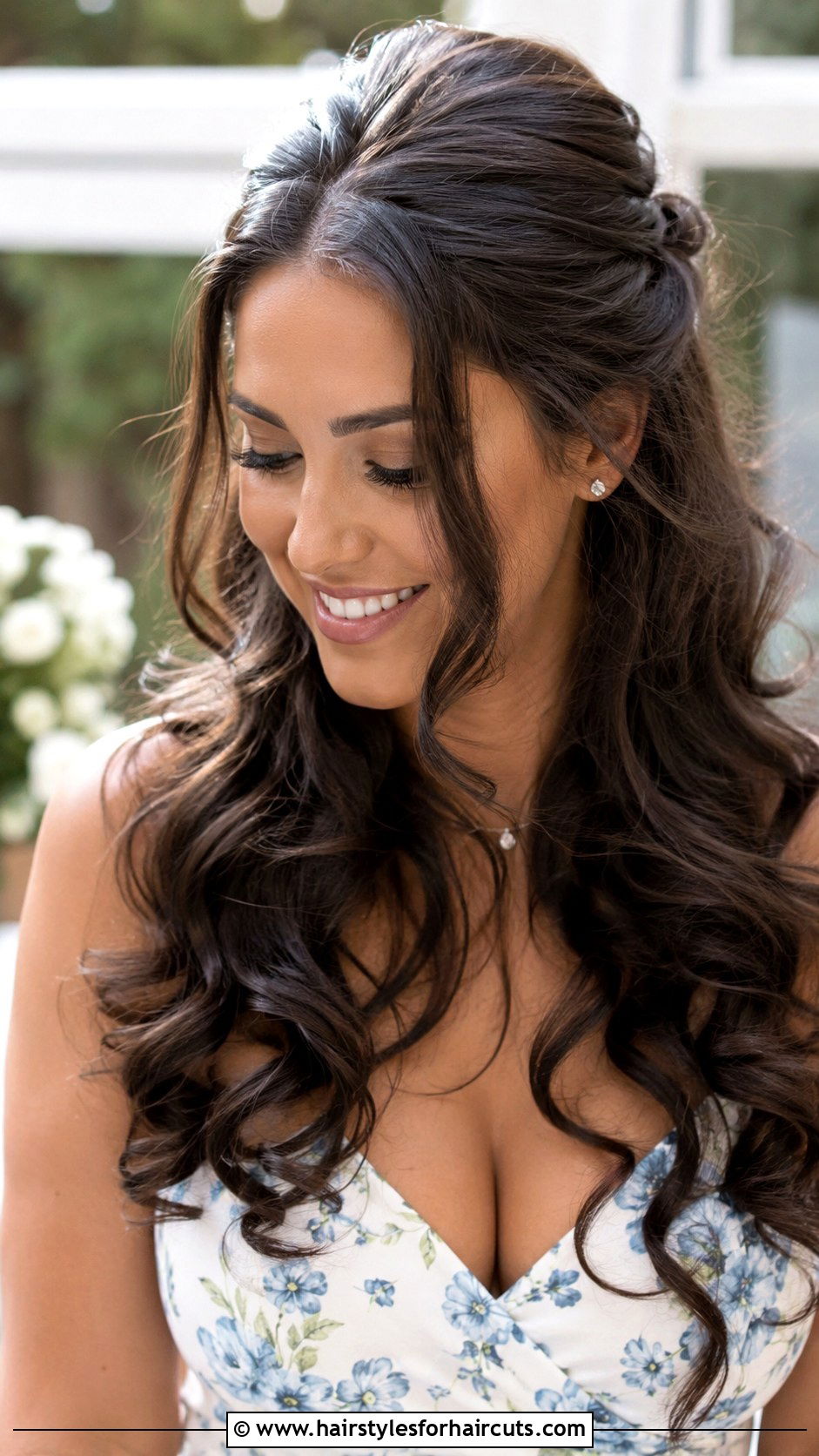Half Up Half Down Curls - 25 graduation hairstyles - 25 graduation hairstyles