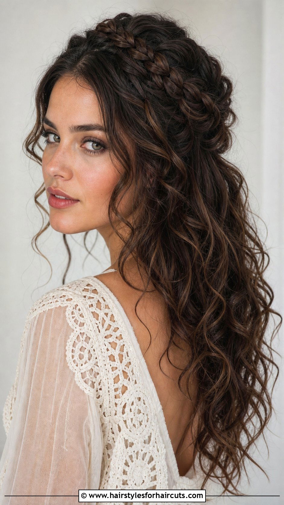 Half Up Half Down Curls Hairstyle - 25 hairstyles for engagement photos - 25 hairstyles for engagement photos