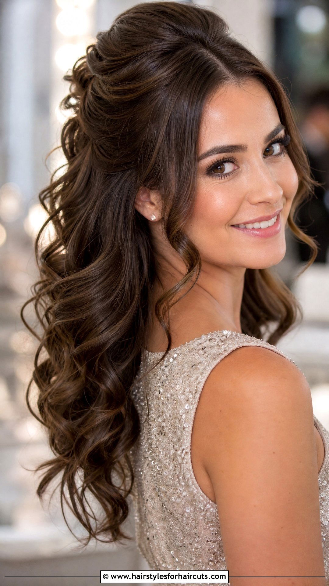 Half Up Half Down Curls Hairstyle - 25 party hairstyles long hair - 25 party hairstyles long hair