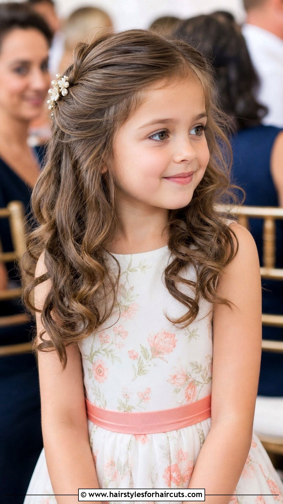 Half Up Half Down Curls Little Girl Wedding Hairstyle - 25 little girl wedding hairstyles for long hair - 25 little girl wedding hairstyles for long hair
