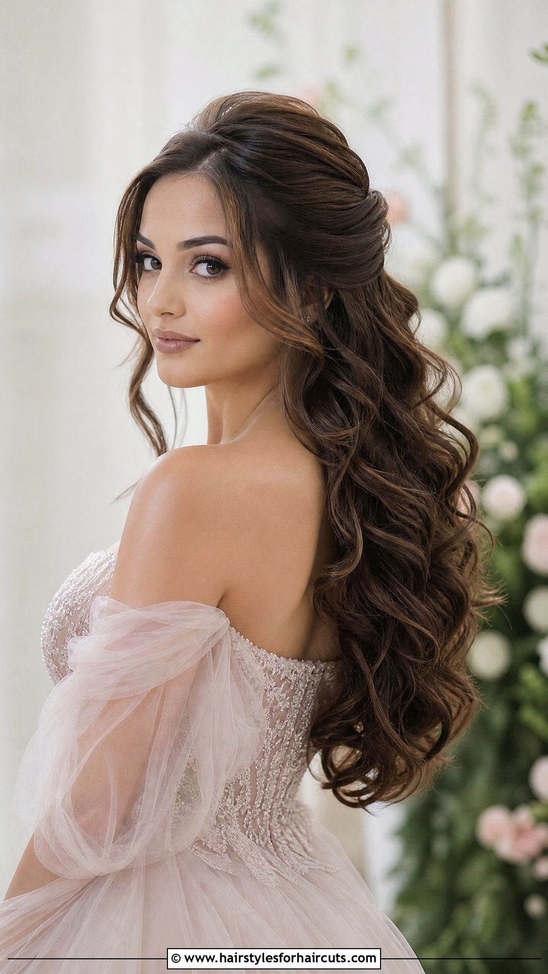 Half Up Half Down Curls Updo - 25 wedding hairstyles up do - 25 wedding hairstyles up do