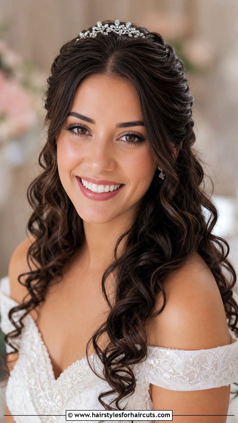 Half Up Half Down Curls Wedding Hair - 25 wedding hairstyles for shoulder length hair - 25 wedding hairstyles for shoulder length hair