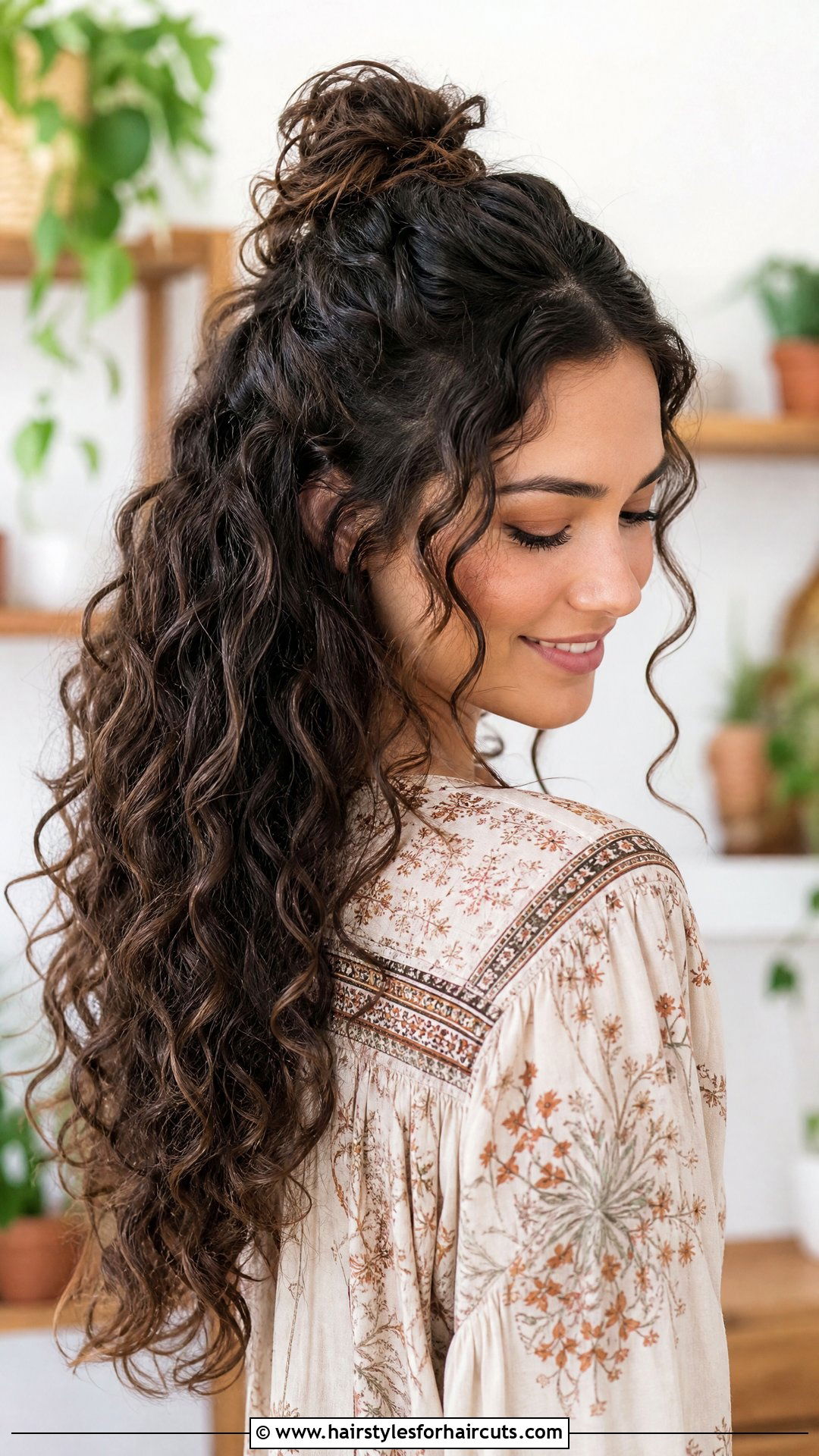 Half Up Half Down Curly Hair - 25 hairstyles with curls - 25 hairstyles with curls