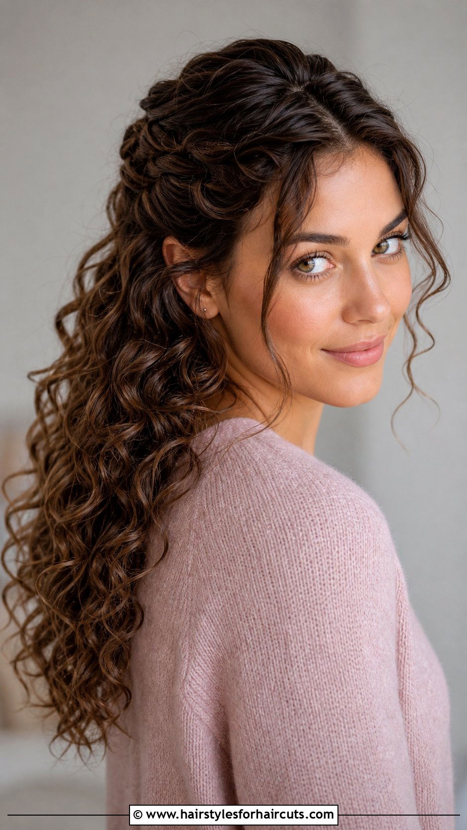 Half Up Half Down Curly Hairstyle - 25 curly hair work hairstyles - 25 curly hair work hairstyles