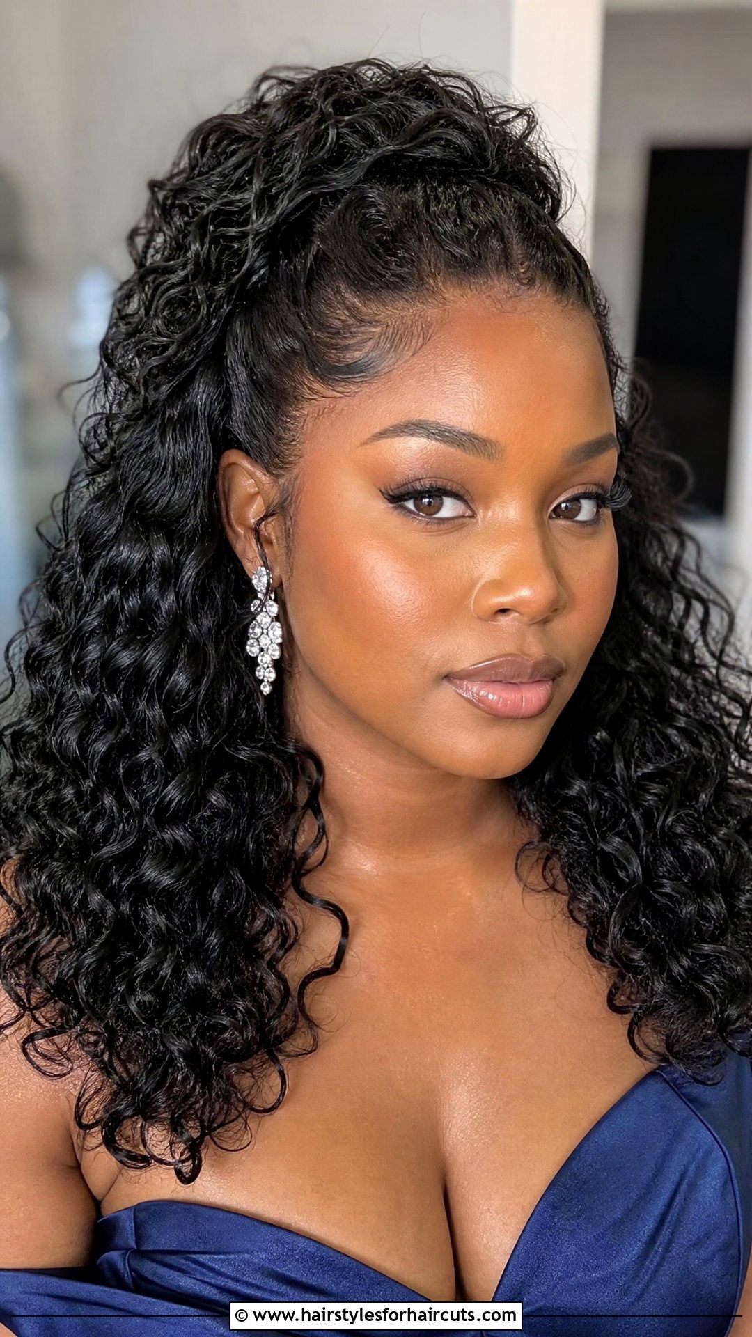 Half Up Half Down Curly Wig - 25 wig hairstyles for black hair - 25 wig hairstyles for black hair