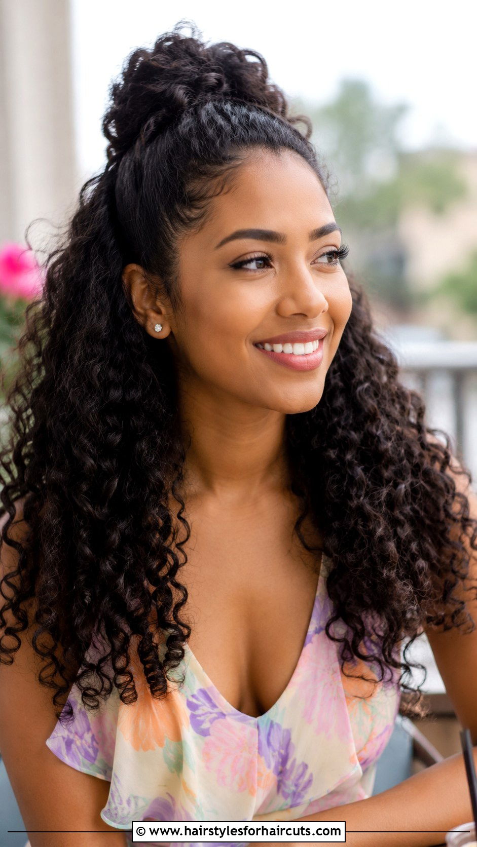 Half Up Half Down Curly - 25 graduation hairstyles for black hair - 25 graduation hairstyles for black hair