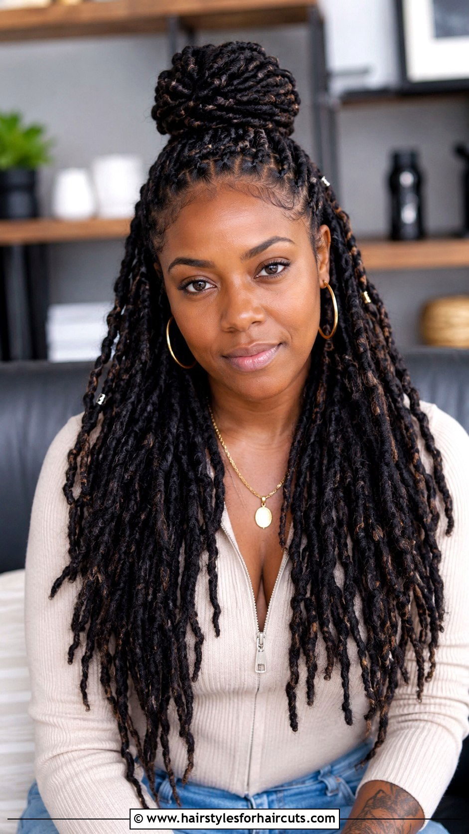 Half Up Half Down Dread Crochet Locs - 25 dread crochet hairstyles - 25 dread crochet hairstyles