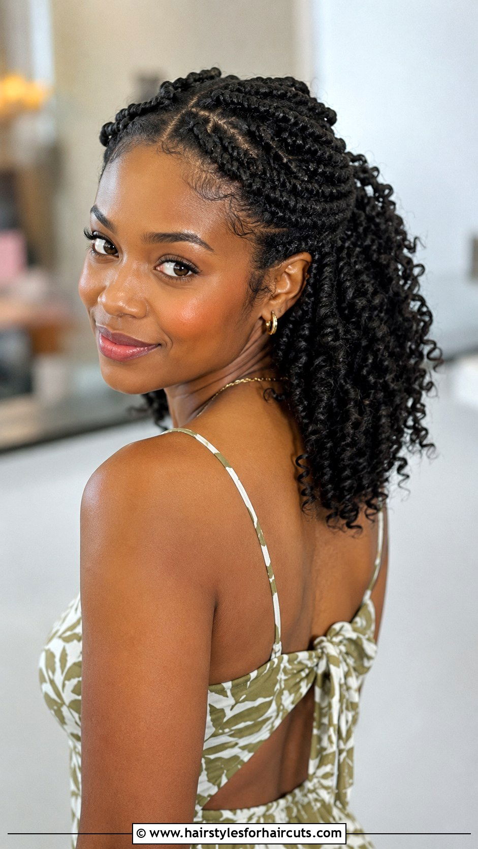 Half Up Half Down Flat Twists - 25 natural hair flat twist hairstyles - 25 natural hair flat twist hairstyles