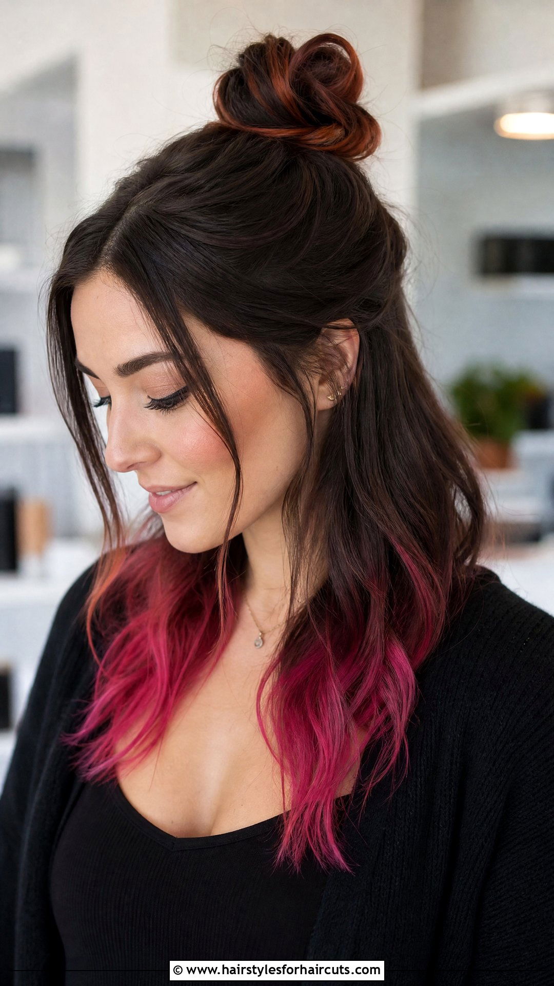 Half Up Half Down Fox Tips - 25 fox tips hairstyles - 25 fox tips hairstyles