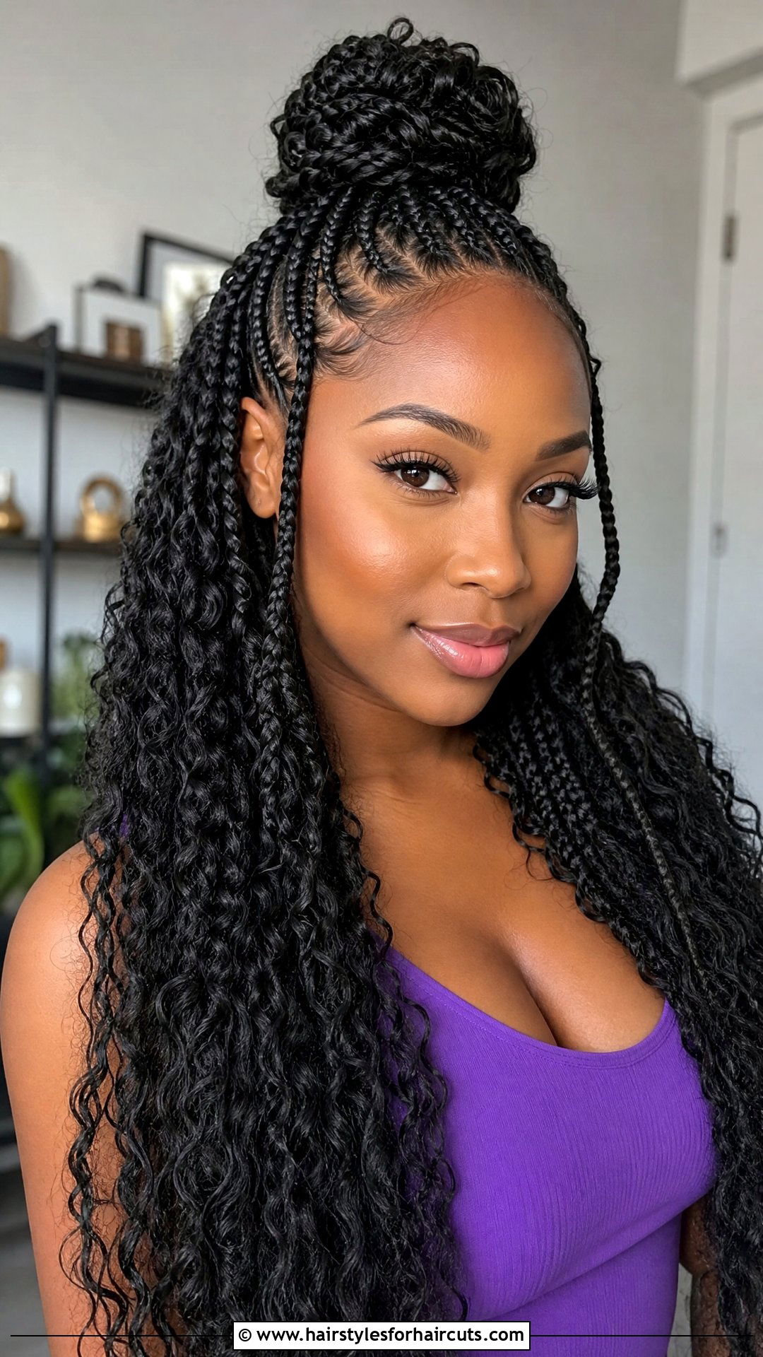 Half Up Half Down Goddess Braids - 25 goddess hairstyles for black hair - 25 goddess hairstyles for black hair