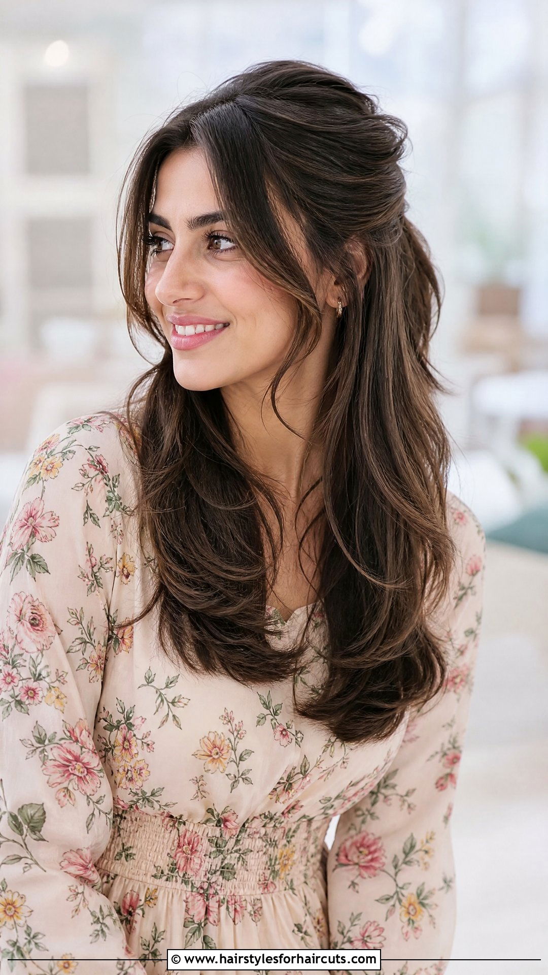 Half Up Half Down Layered Haircut - 25 haircuts off - 25 haircuts off