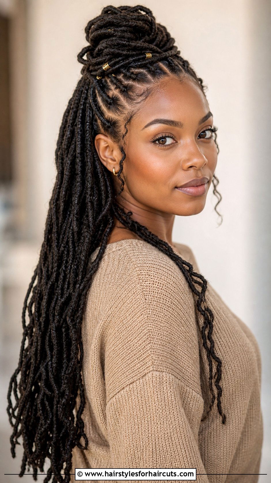 Half Up Half Down Locs - 25 dread loc hairstyles - 25 dread loc hairstyles