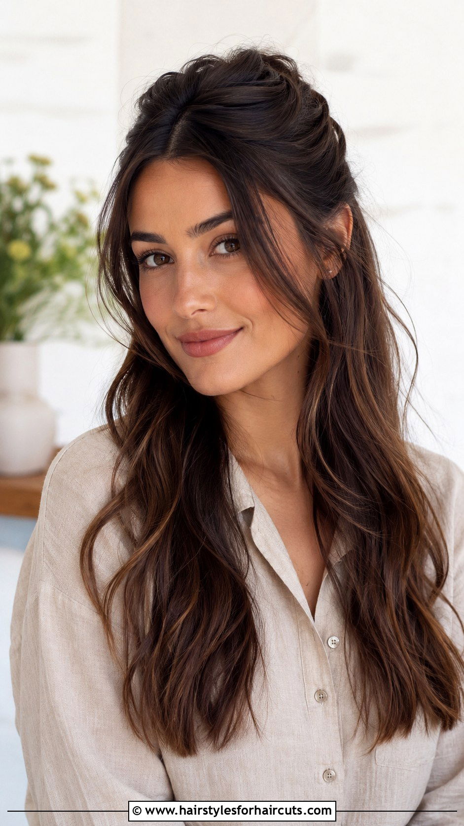 Half Up Half Down Long Hair - 25 hairstyles for long thick straight hair - 25 hairstyles for long thick straight hair
