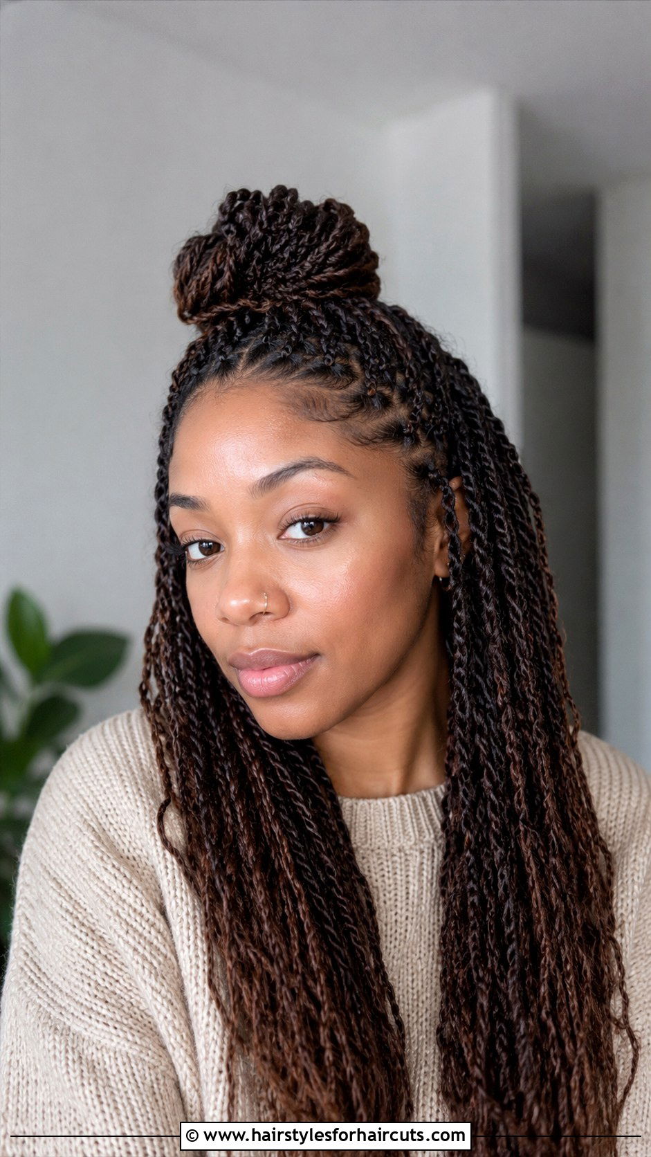 Half Up Half Down Mini Twists - 25 mini twist hairstyles - 25 mini twist hairstyles