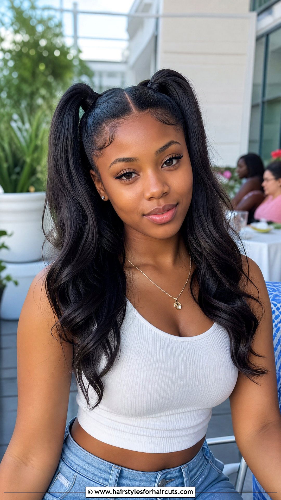 Half Up Half Down Pigtails - 25 pigtail hairstyles for black hair - 25 pigtail hairstyles for black hair