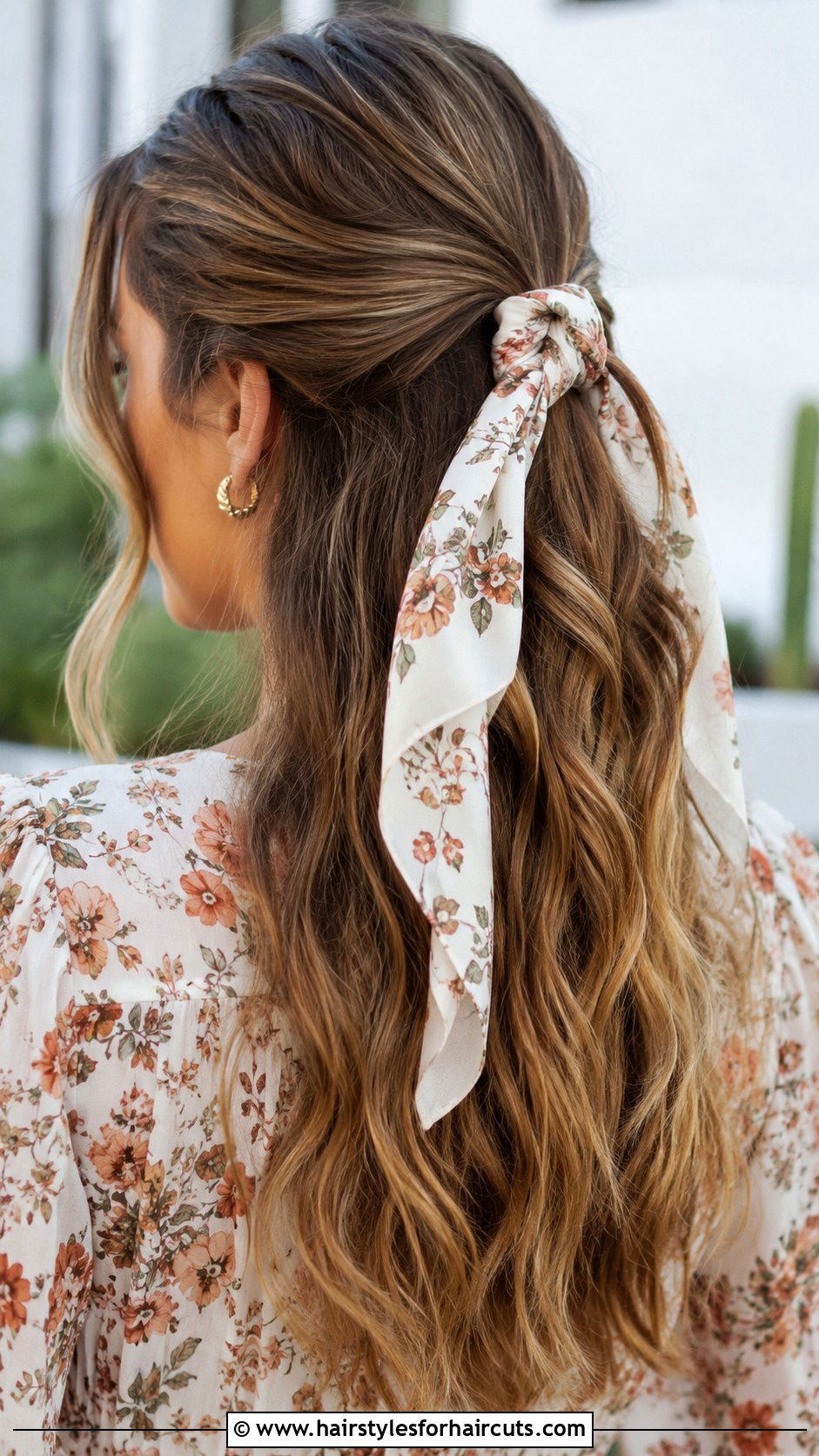 Half Up Half Down Scarf Wrap - 25 scarf hairstyles - 25 scarf hairstyles