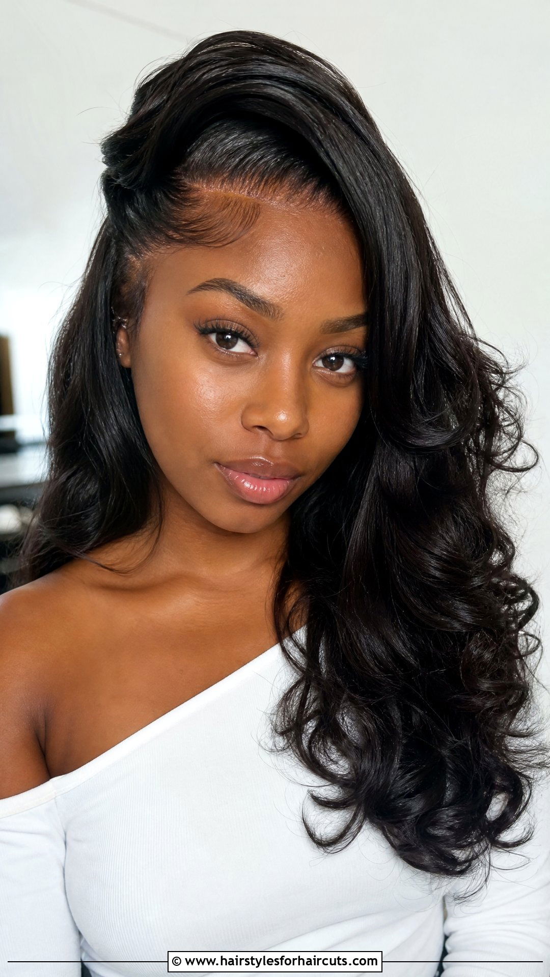 Half Up Half Down Sew In With Side Part - 25 up down sew in hairstyles - 25 up down sew in hairstyles