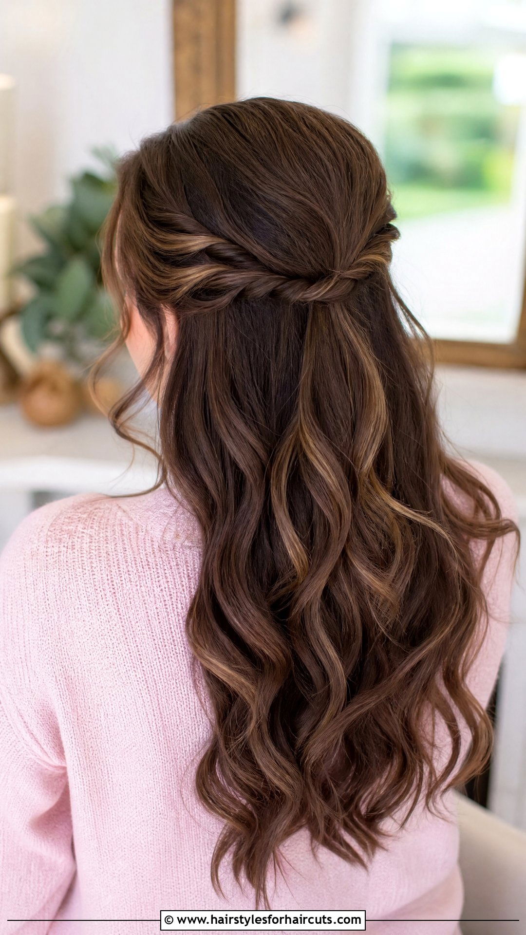 Half Up Half Down Twist - 25 professional hairstyles for long hair - 25 professional hairstyles for long hair