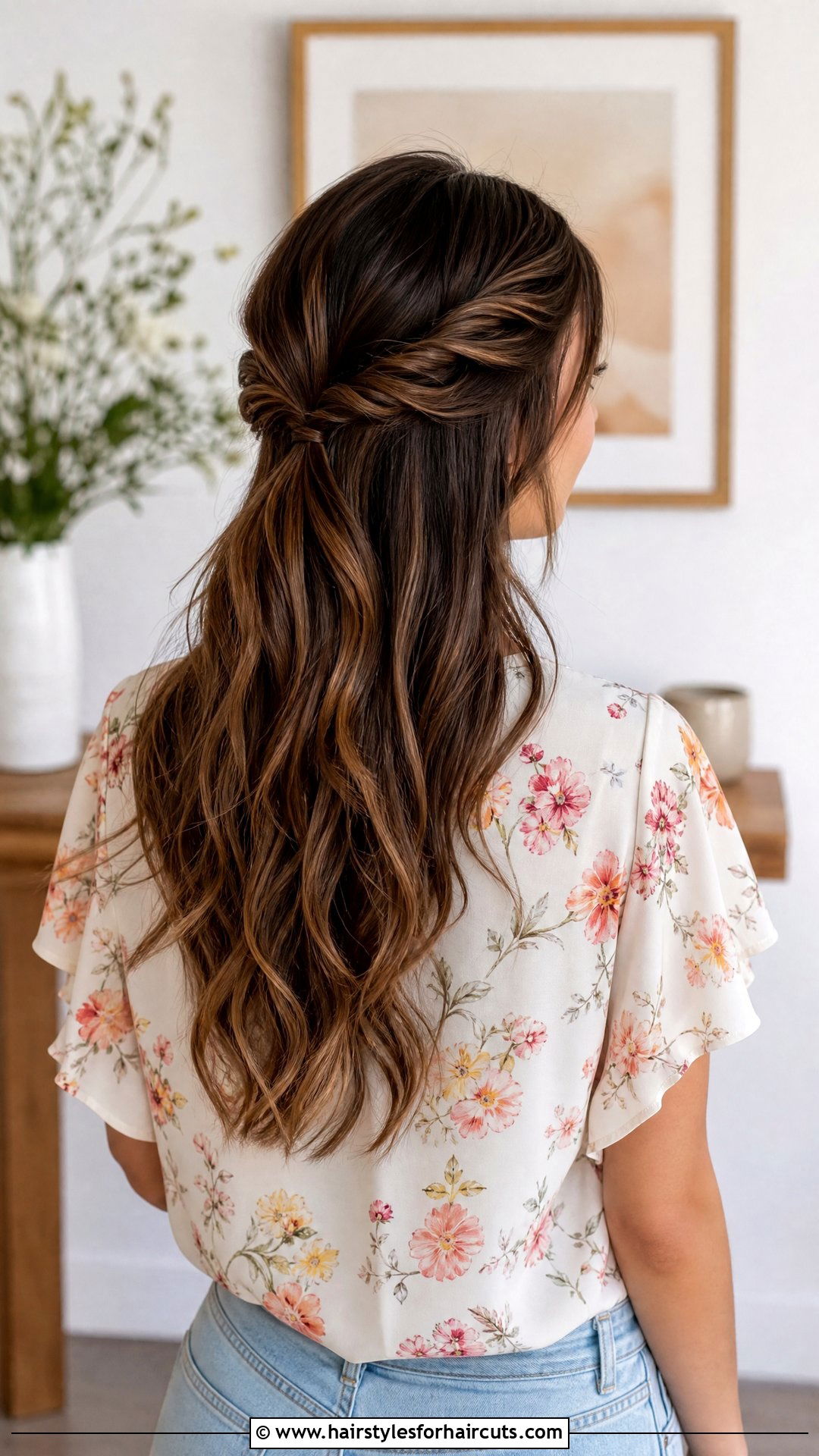 Half Up Half Down Twist - 25 beginner easy updo hairstyles for short hair - 25 beginner easy updo hairstyles for short hair