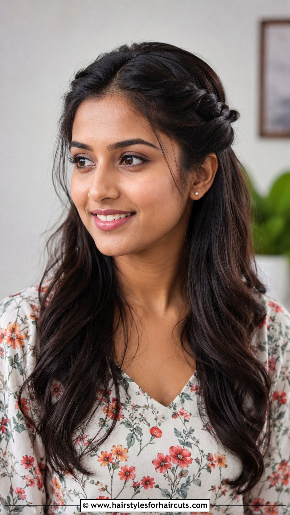 Half Up Half Down Twisted Hairstyle - 25 1b hairstyles - 25 1b hairstyles