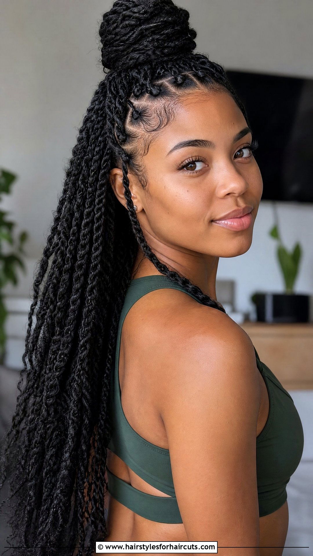 Half Up Half Down Twists - 25 protective twist hairstyles for natural hair - 25 protective twist hairstyles for natural hair