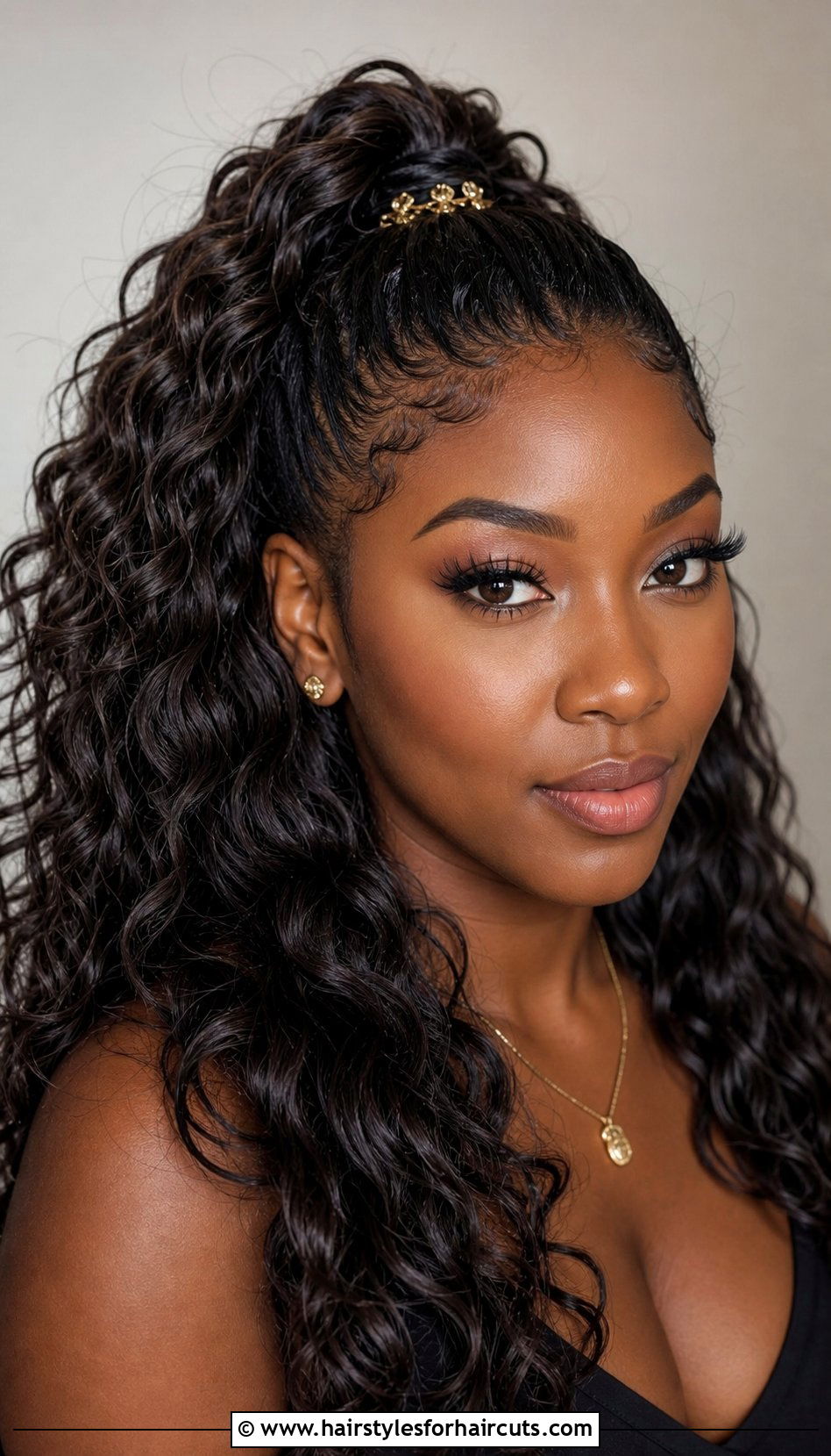 Half Up Half Down Water Waves - 25 wave hairstyles for black woman - 25 wave hairstyles for black woman