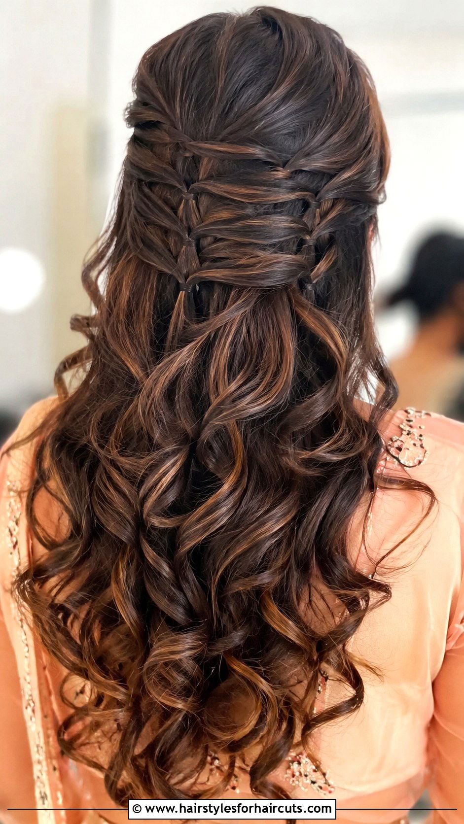 Half Up Ladder Braid - 25 half braid hairstyles for curly hair - 25 half braid hairstyles for curly hair