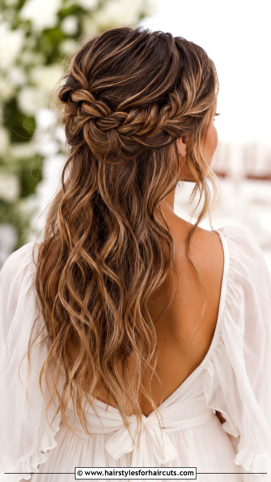 Half Up Loose Boho Braid - 25 bridesmaid hairstyles for long hair half up - 25 bridesmaid hairstyles for long hair half up