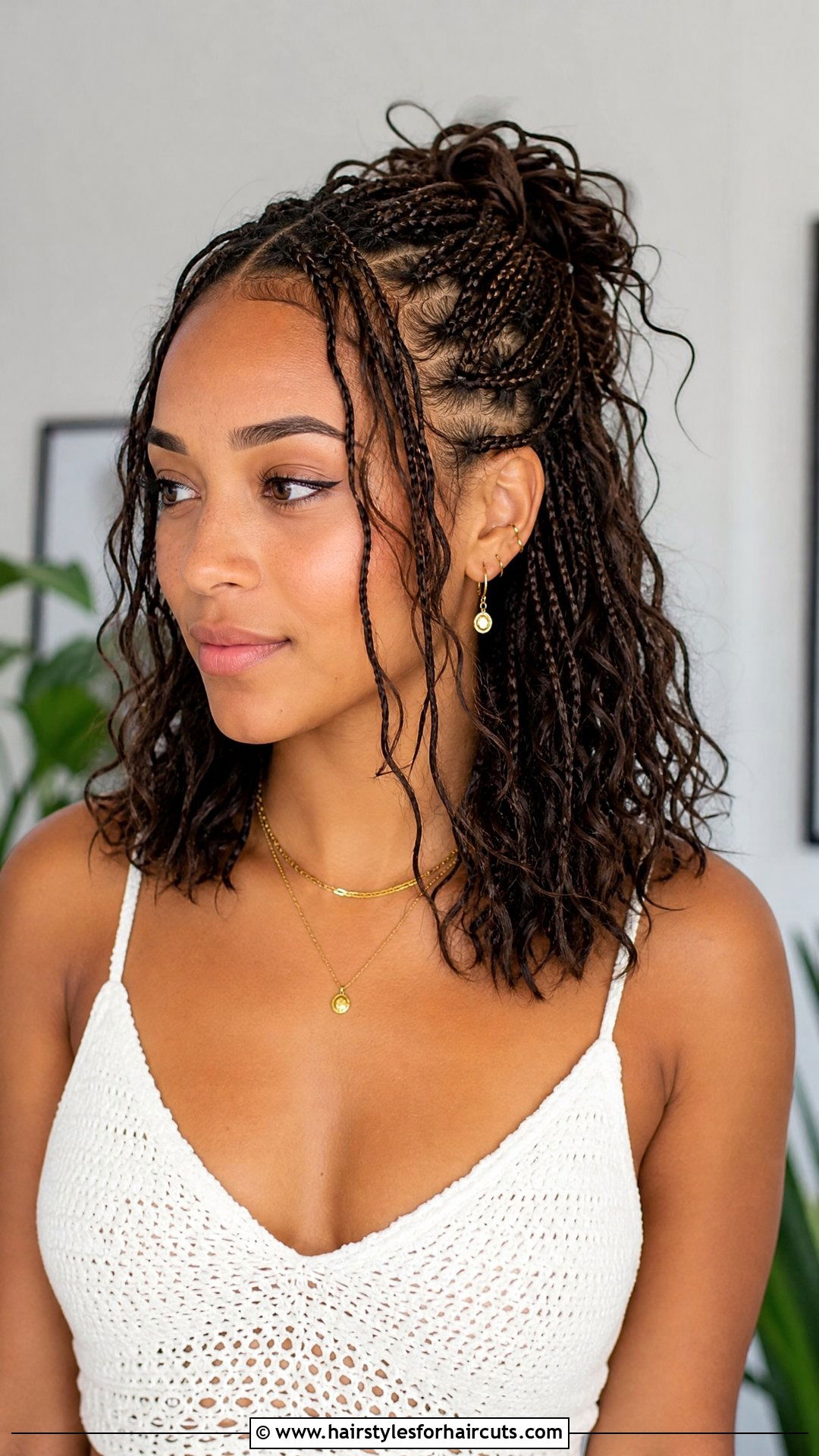 Half Up Mini Braids Medium Hair - 25 half updo hairstyles for medium hair - 25 half updo hairstyles for medium hair