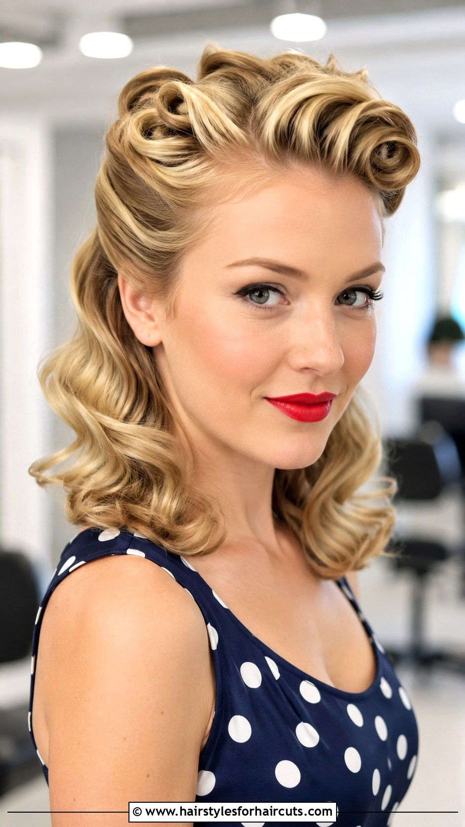 Half Up Pin Curls - 25 hair up and down hairstyles - 25 hair up and down hairstyles