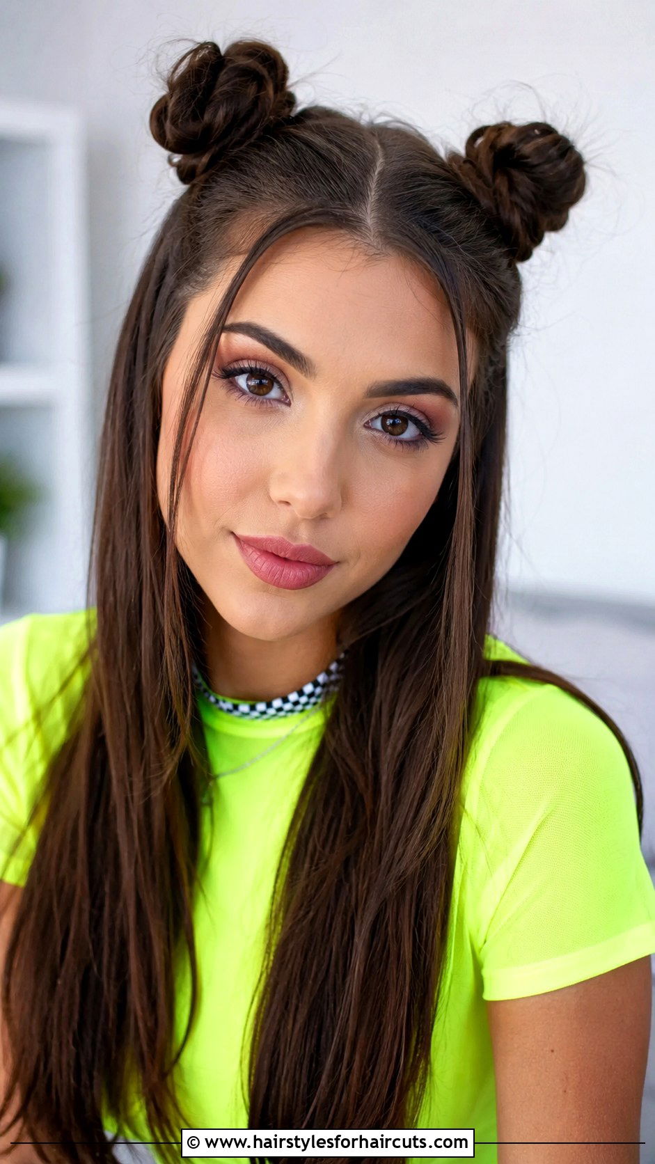 Half Up Space Buns - 25 hair half up hairstyles - 25 hair half up hairstyles