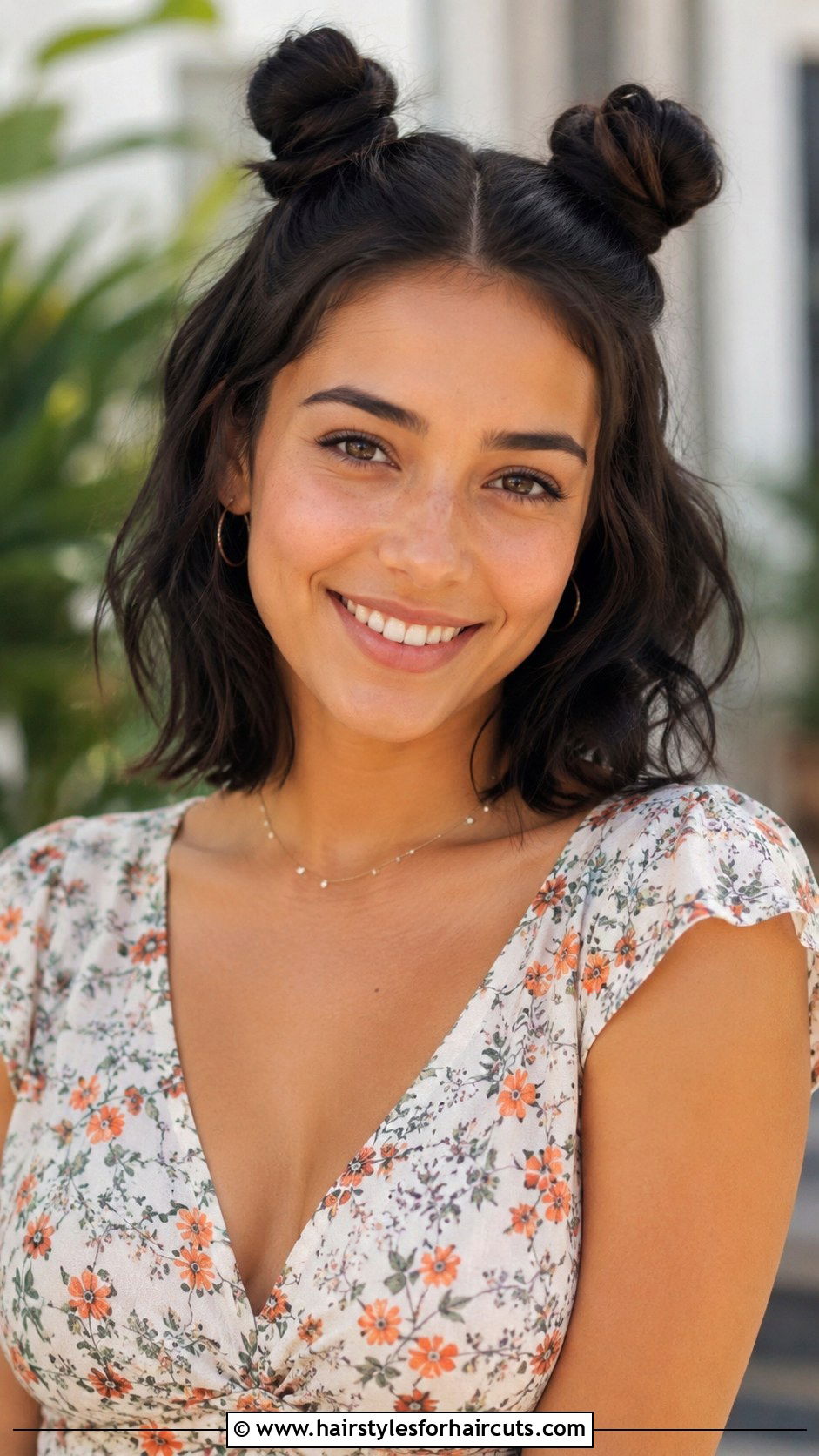 Half Up Space Buns Bob - 25 festival hairstyles for short hair - 25 festival hairstyles for short hair