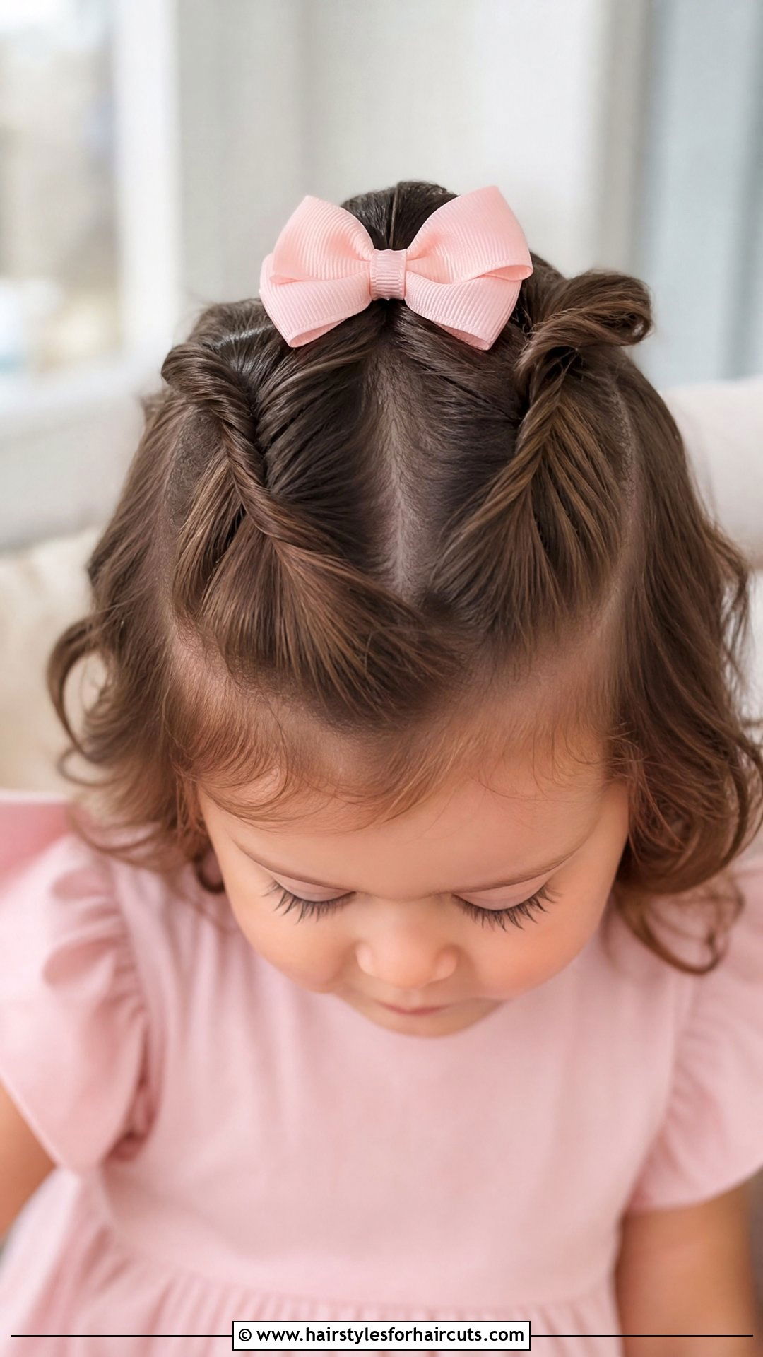 Half Up Twist With Bow - 25 short hair 1 year old hairstyles girl - 25 short hair 1 year old hairstyles girl