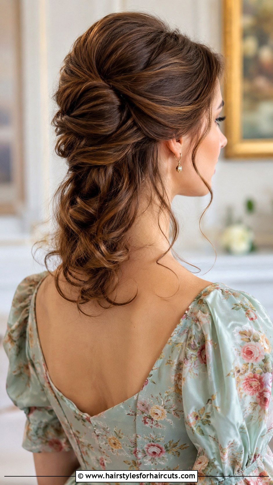 Half Up Twisted Bun - 25 bridesmaid hairstyles for long hair half up - 25 bridesmaid hairstyles for long hair half up